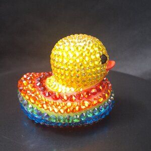 Rainbow Rubber Duck, Pride Duck, Colorful Jeep Duck, Unique Gift, Bling/Bedazzle